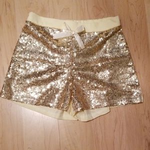 New gold sequin shorts